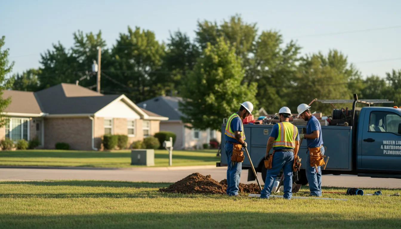 Residential water line and bathroom plumbing service in Alabaster, AL